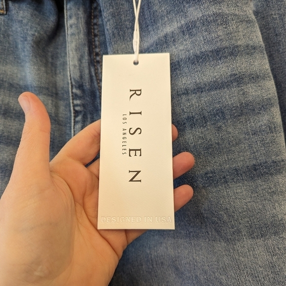 Risen Jeans Jane Mid Rise Fold Over Wide Leg Jeans Size 2X - Picture 9 of 10